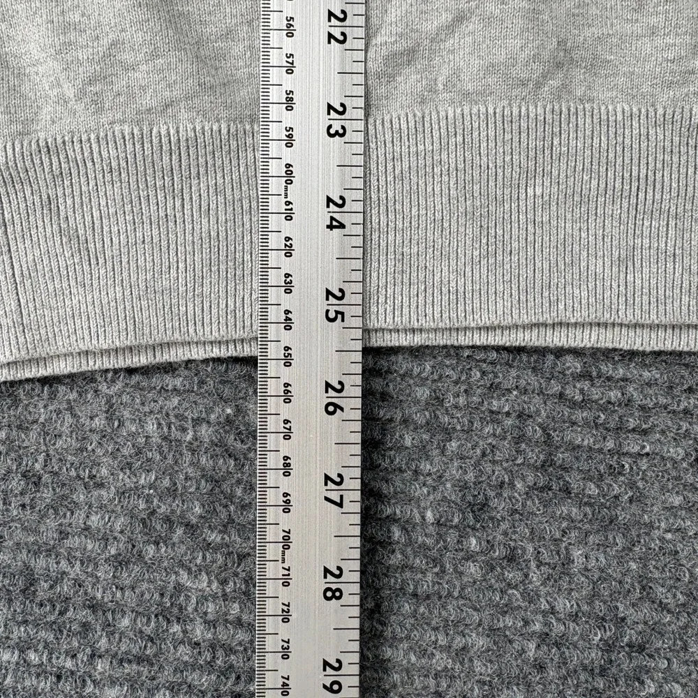 Nautica Mens Medium Heather Gray Quarter Zip Mock Neck Knit Sweater Logo 3930